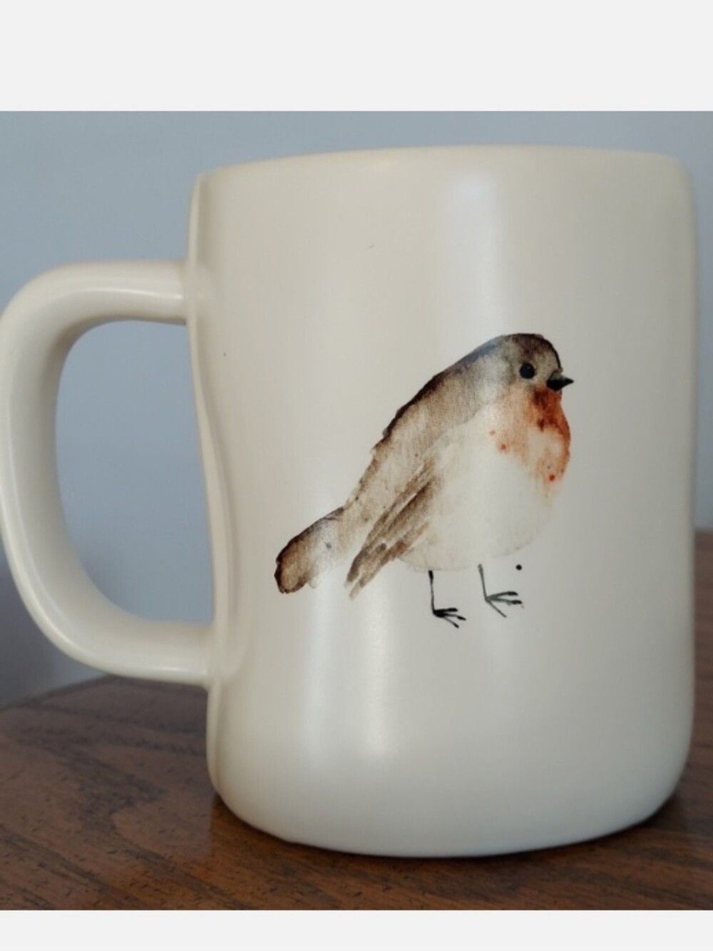 * Rae Dunn Artisan Collection Ivory Tea Coffee Mug, Rise & Shine and a Bird, NEW